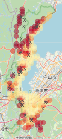 滋賀県のクマ出没マップ